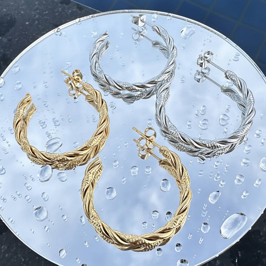 Bai Earrings, Stainless Steel Silver