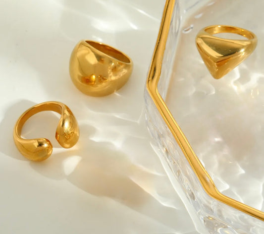 Big Bank 18K Gold Plated Ring