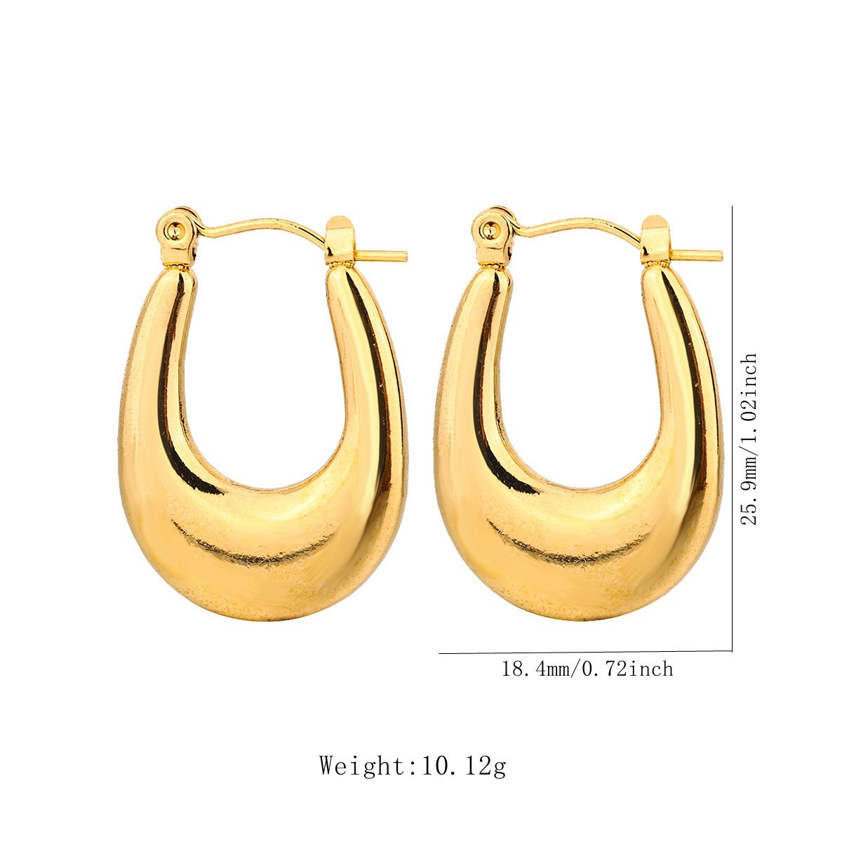 Rae 18K Gold Plated Stainless Steel Hoop Earrings