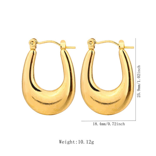 Rae 18K Gold Plated Stainless Steel Hoop Earrings