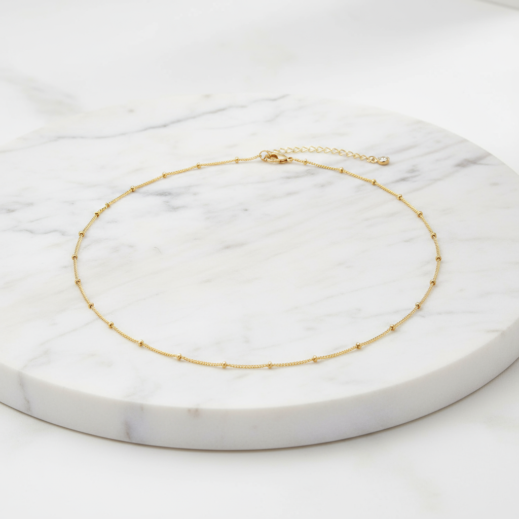 Honor Gold Necklace, 18K Gold Plated Steel