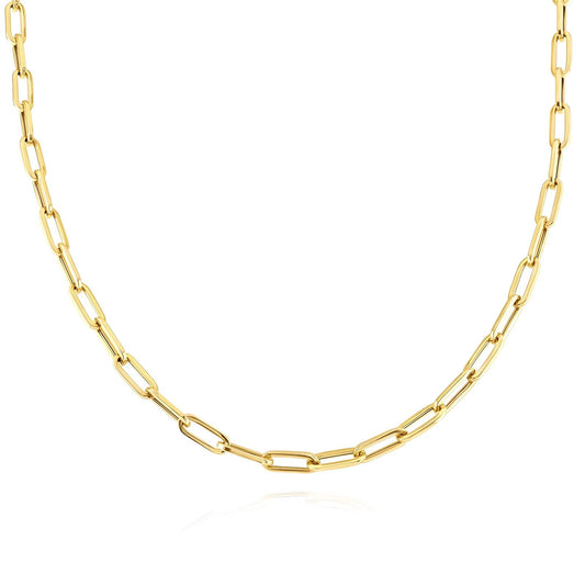 Zoya link Necklace, 18K Gold Plated Steel paperclip