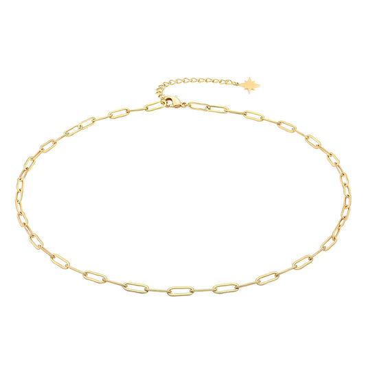 Bree Link Necklace, 18K Gold Plated Steel
