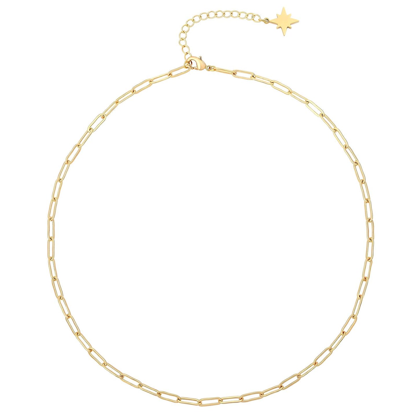 Bree Link Necklace, 18K Gold Plated Steel