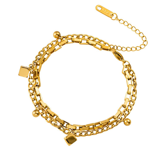 Yoli Charm Bracelet, 18K Gold Plated Steel