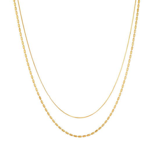 Harmony Layered Necklace, 18K Gold Plated Steel