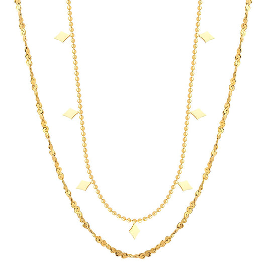 Nette Necklace, 18K Gold Plated Steel