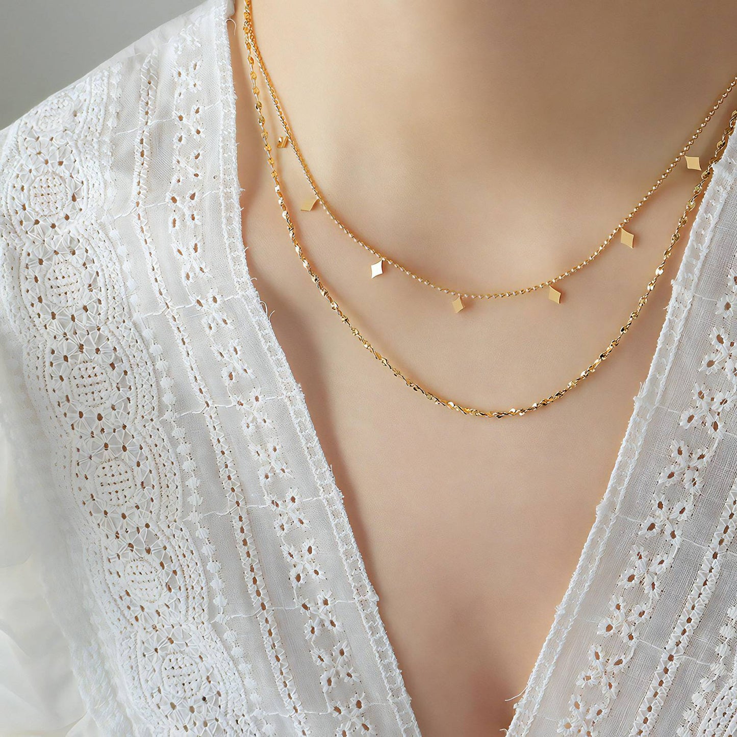 Nette Necklace, 18K Gold Plated Steel