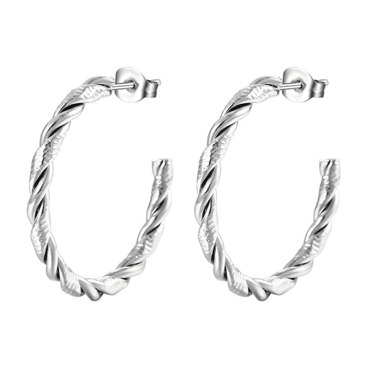 Bai Earrings, Stainless Steel Silver