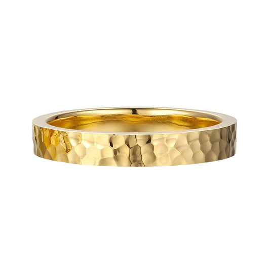 Ann Crushed Ring, 18K Gold Plated Steel