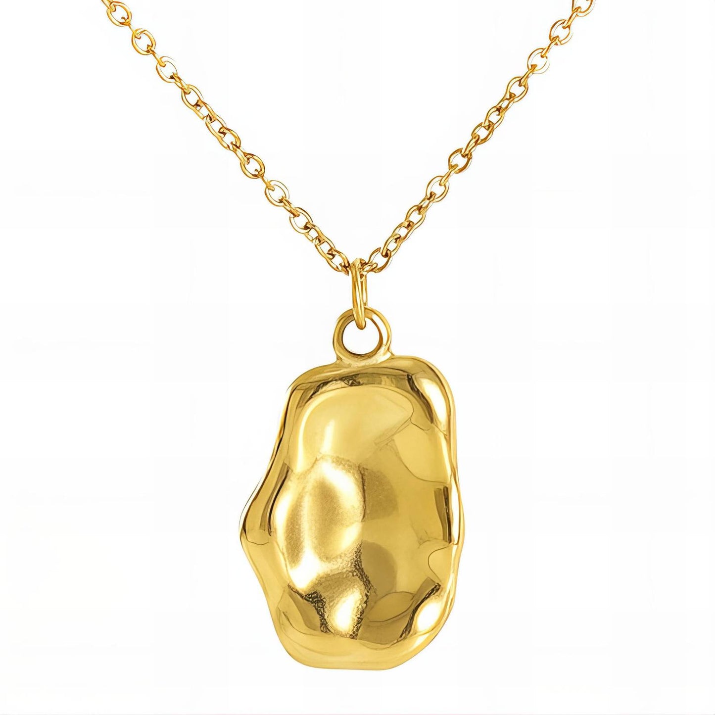 Kells Crushed Necklace, 18K Gold Plated Steel