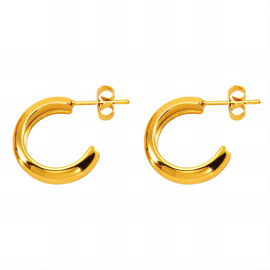 Nix Hoop Earrings, 18K Gold Plated Steel