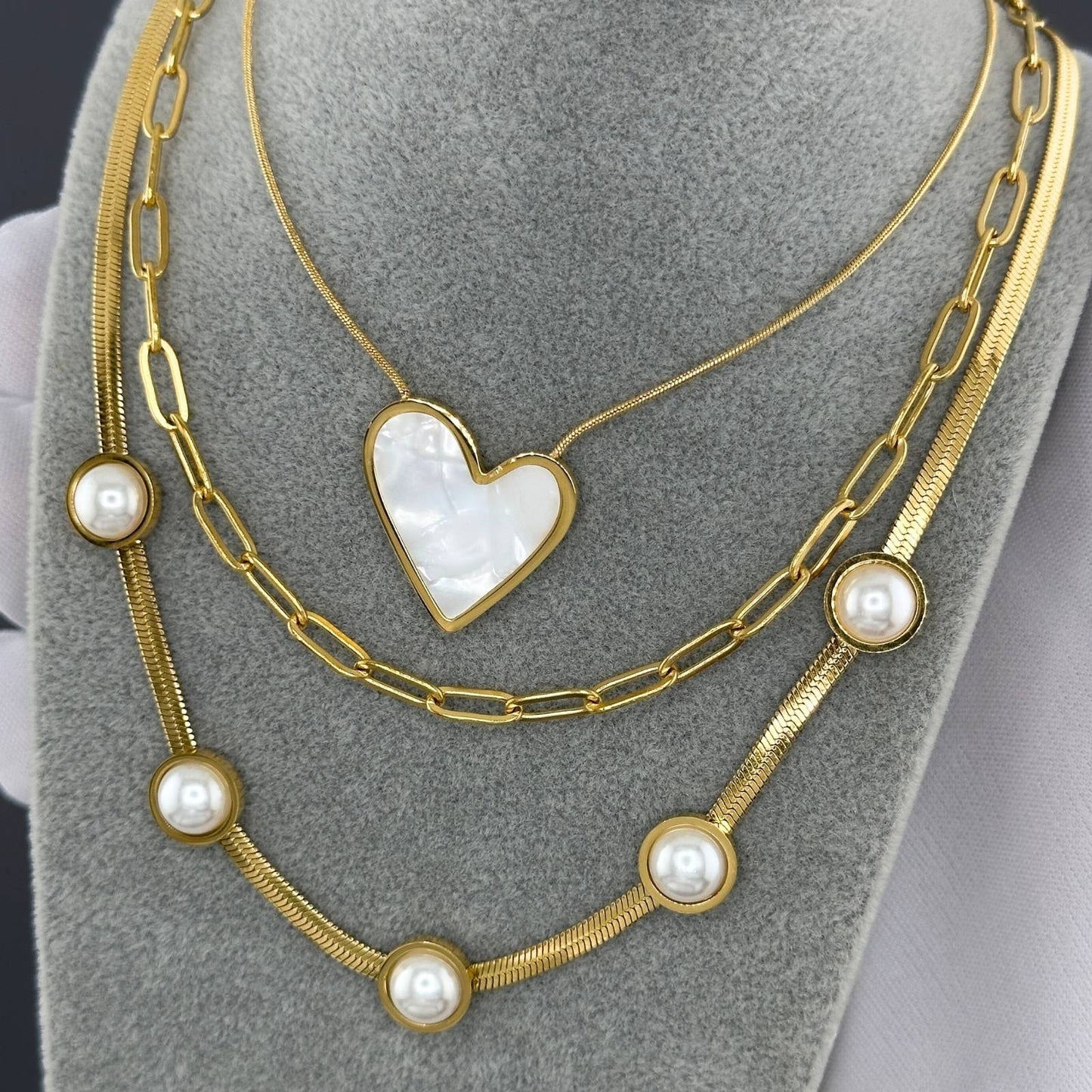Zoya link Necklace, 18K Gold Plated Steel