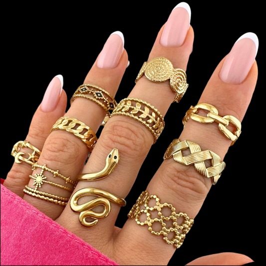 Mella Ring, 18K Gold Plated Steel