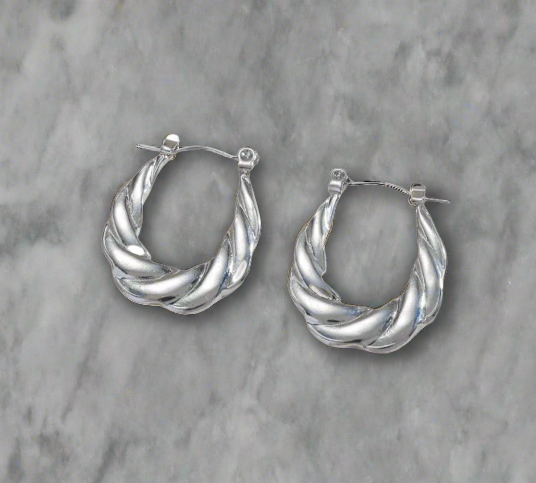 Sike Earrings, Stainless Steel Silver Hoop Jewelry