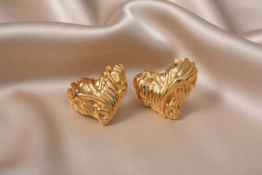 New Love Earrings Gold Plated Heart Jewelry