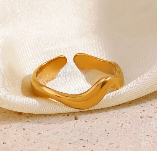 Shay 18K Gold Plated Stainless Steel Ring Jewelry