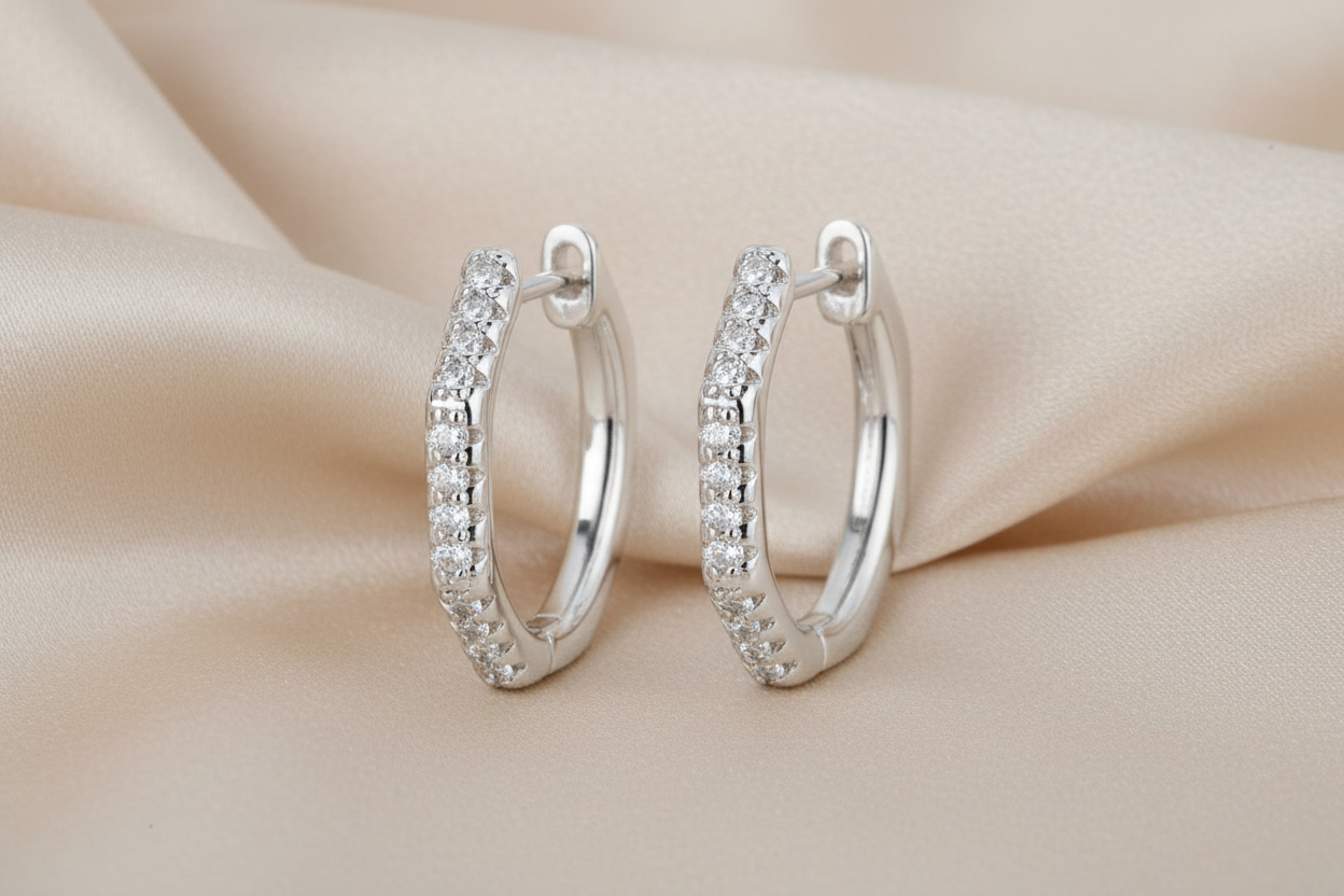 Paris Gold Plated Hoop Zarcon Earrings