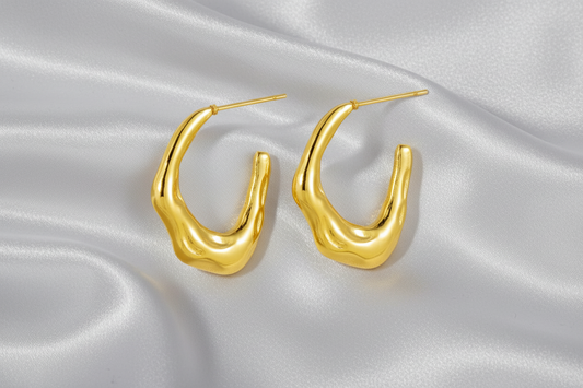 Off Earrings 18K Gold Plated Round Hoop Jewelry Silver
