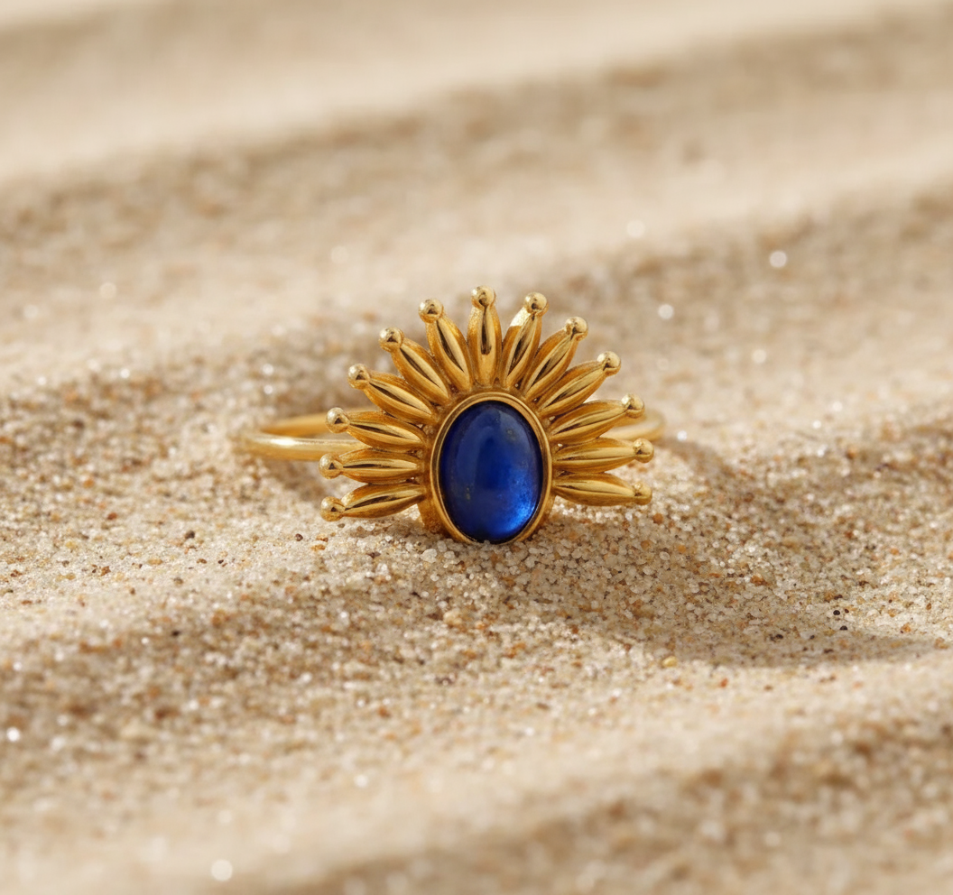Ty 18K Gold-Plated Burst Ring Stone