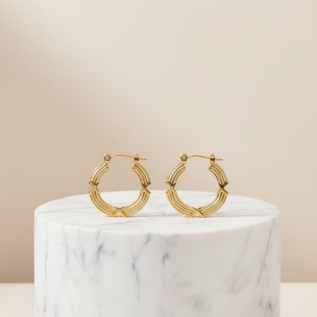 Mariah 18K Gold Plated Hoops Earrings Jewelry