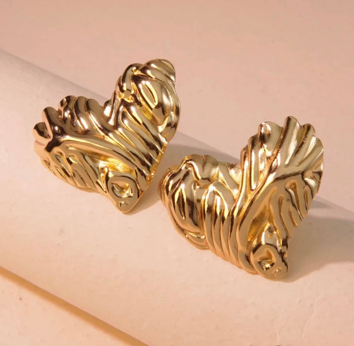 New Love Earrings Gold Plated Heart Jewelry