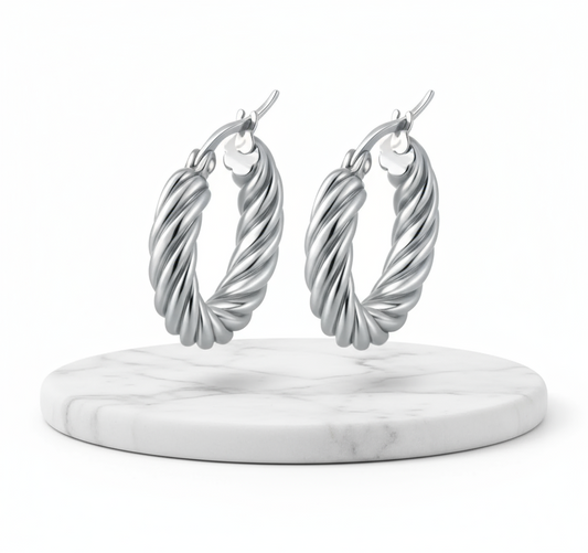 Boop Huggie Earrings 18K Gold Plated Round Hoop Jewelry Silver