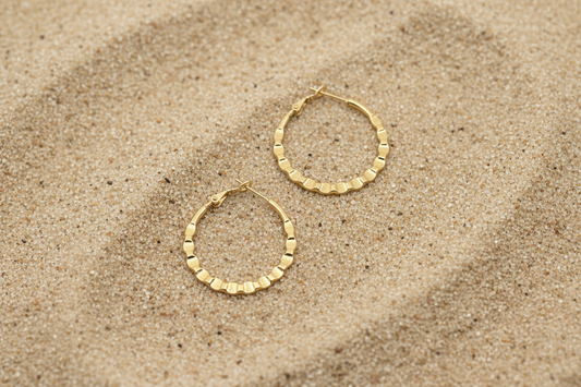 Haute Earrings Gold Plated Round Hoop Jewelry