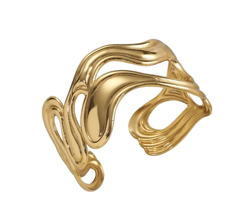 Gili 18K Gold Plated Abstract Bracelet Bangle Jewelry