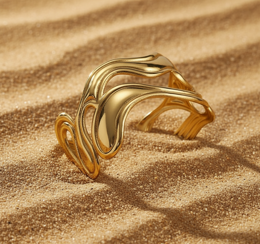 Gili 18K Gold Plated Abstract Bracelet Bangle Jewelry