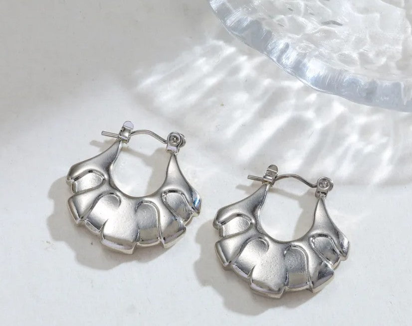 Caute Earrings, Stainless Steel Silver Hoop Jewelry