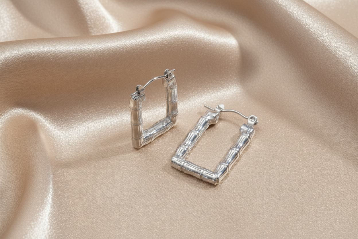 Nari Earrings, Stainless Steel Silver Jewelry