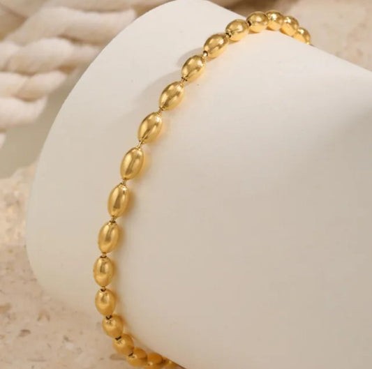 Soph Link Anklet, 18K Gold Plated Steel Hypoallergenic Waterproof Tarnish Free Jewelry