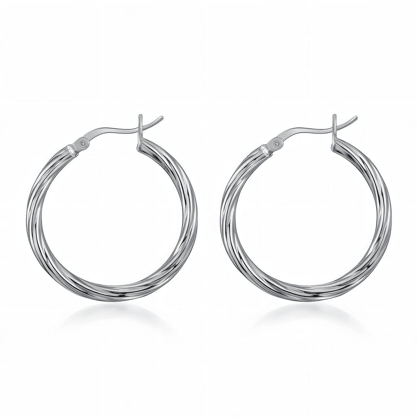 Midnight Earrings, Stainless Steel Silver