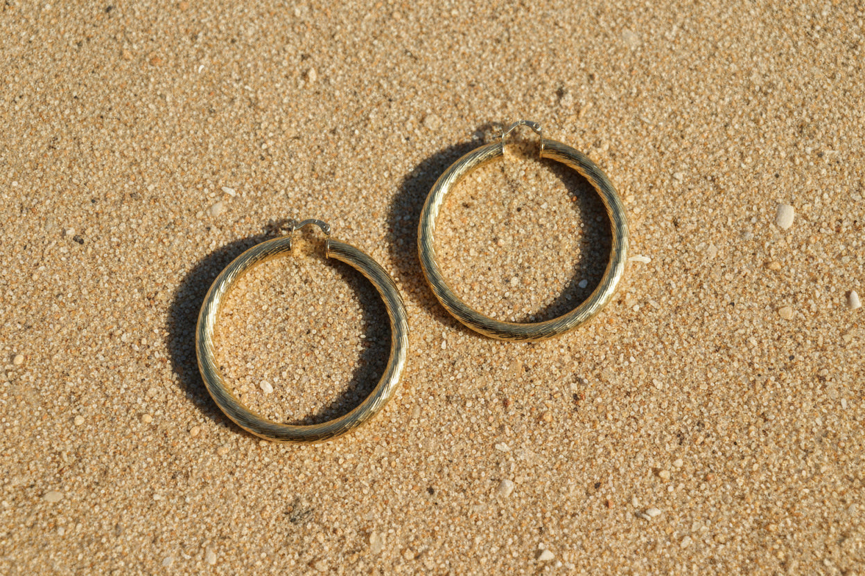 Vibey Earrings Gold Plated Round Hoop Jewelry