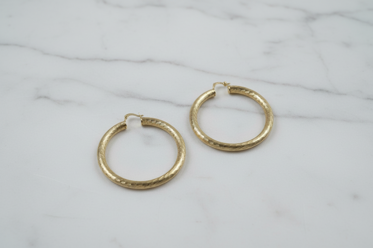 Vibey Earrings Gold Plated Round Hoop Jewelry