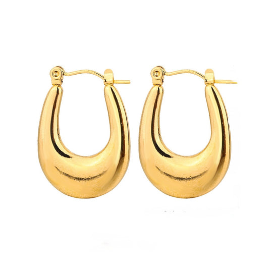 Rae 18K Gold Plated Stainless Steel Hoop Earrings