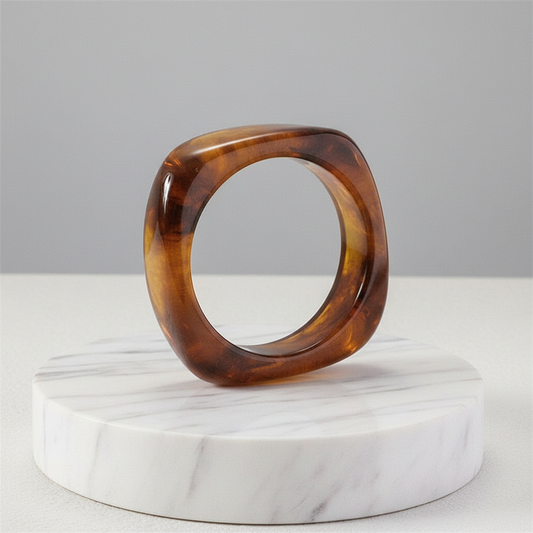 Jayla Acrylic Amber Tiger Eye Bangle