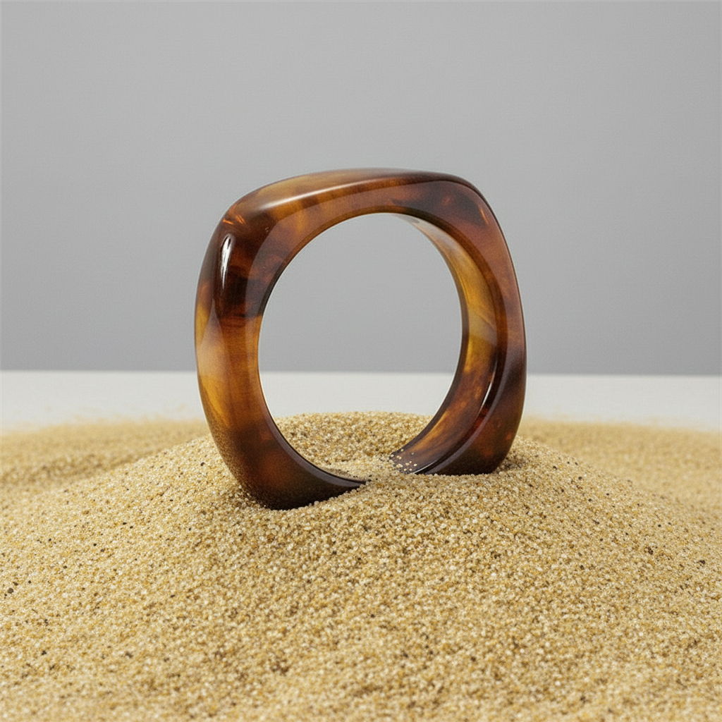 Jayla Acrylic Amber Tiger Eye Bangle