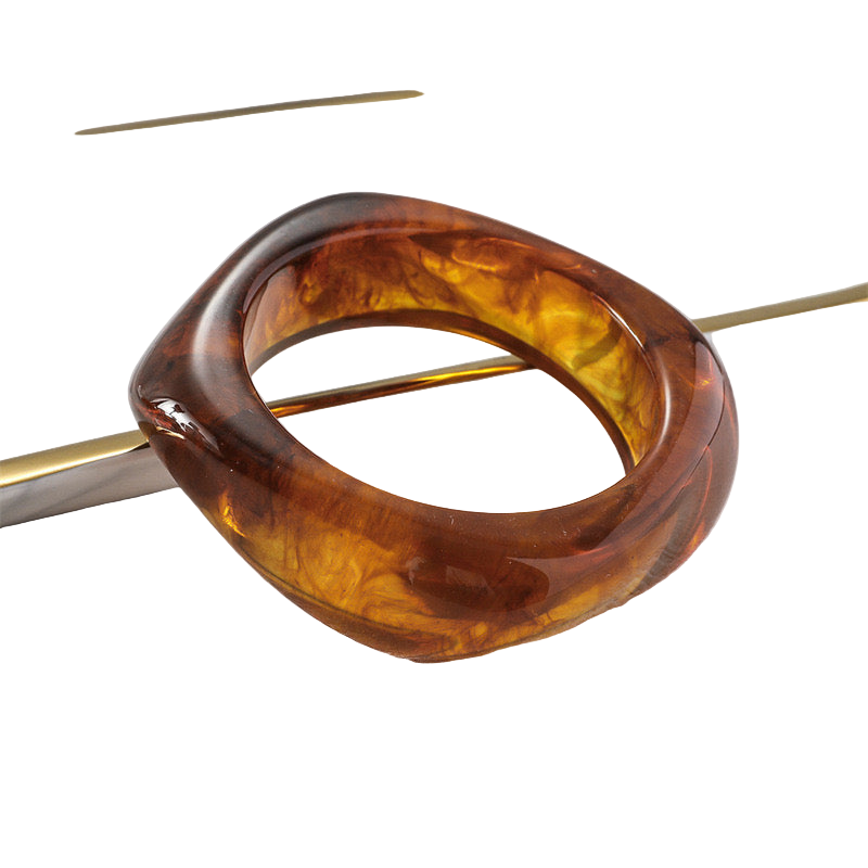 Jayla Acrylic Amber Tiger Eye Bangle