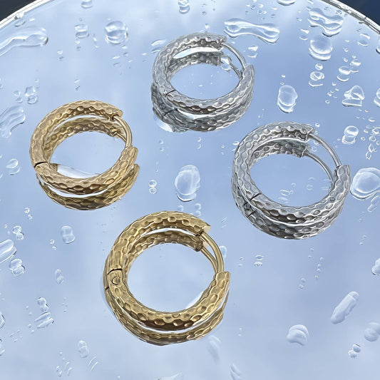 Val Earrings, Stainless Steel Silver