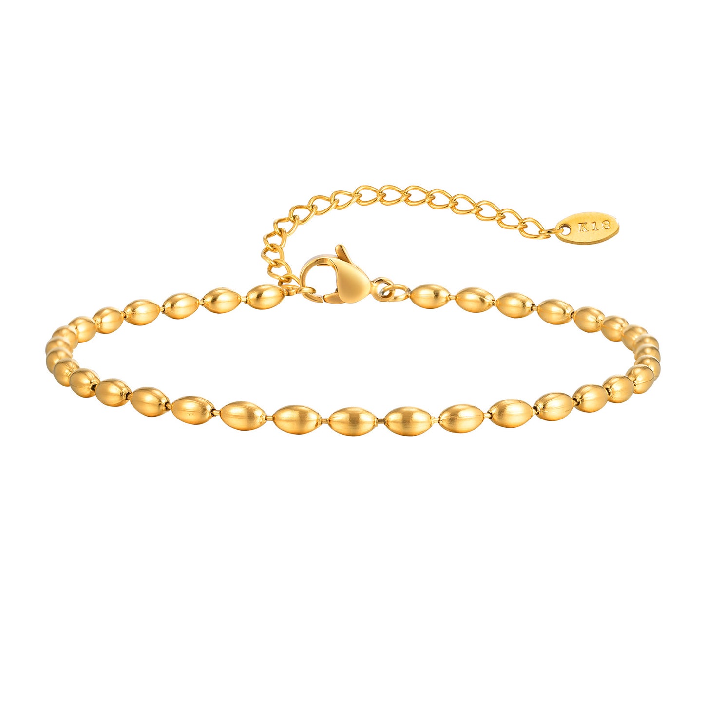 Soph Link Anklet, 18K Gold Plated Steel Hypoallergenic Waterproof Tarnish Free Jewelry