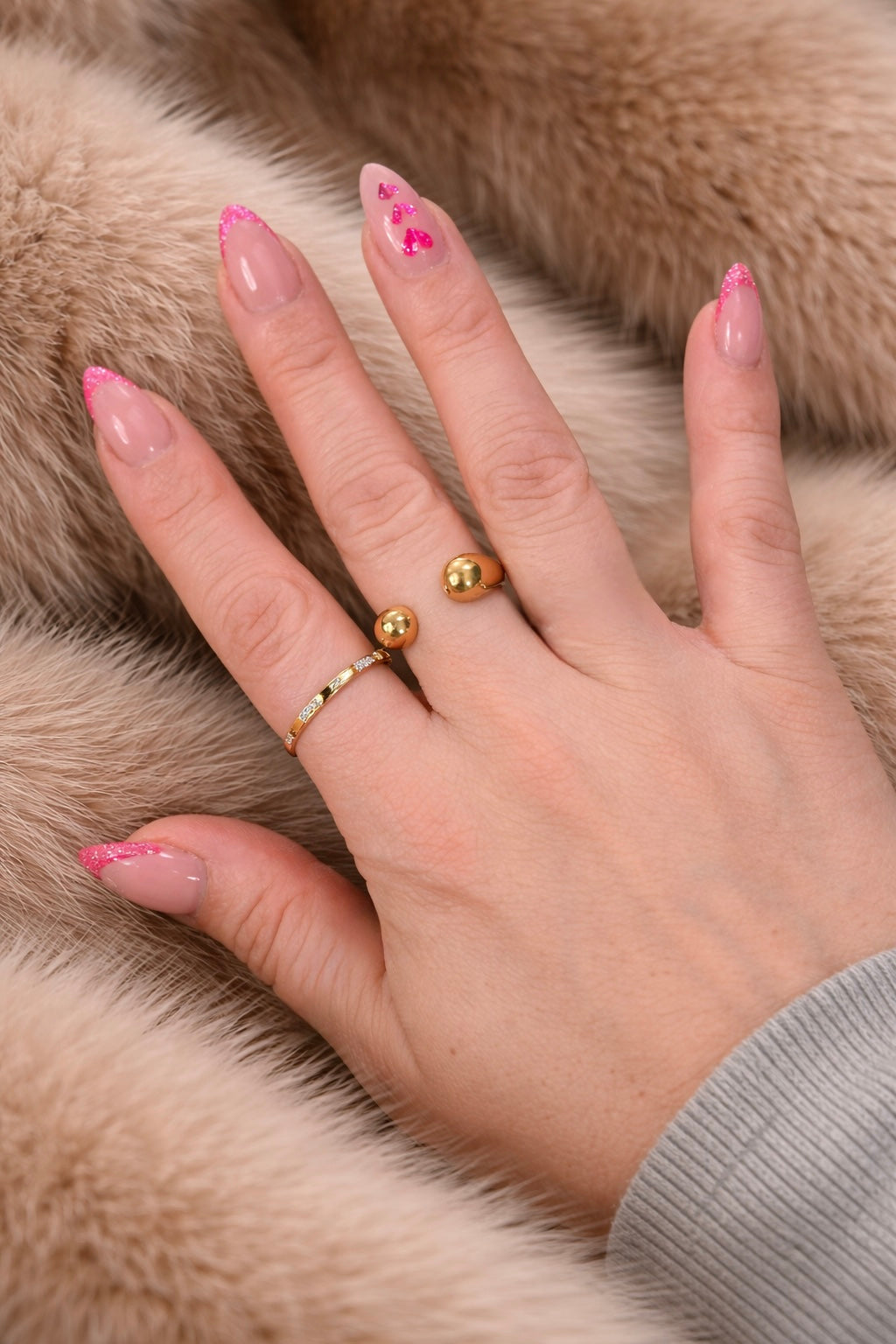Hazy Gold-Plated Split Steel Ring Jewelry