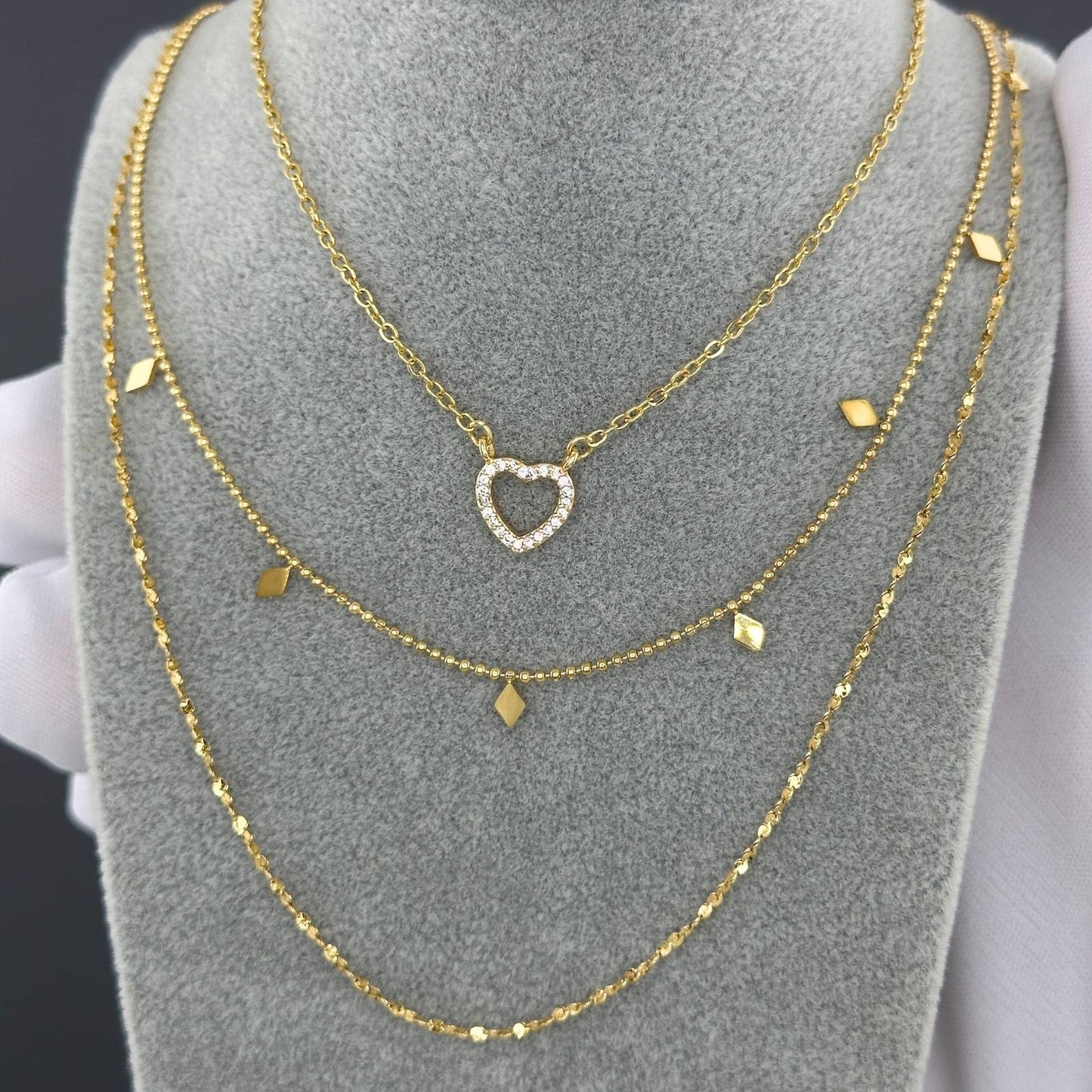 Nette Necklace, 18K Gold Plated Steel