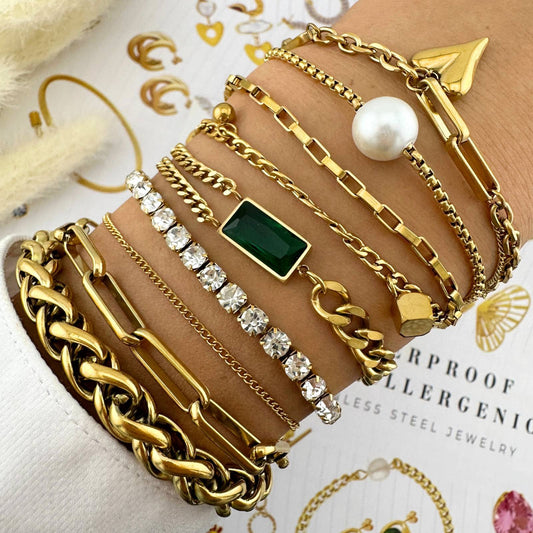 Yoli Charm Bracelet, 18K Gold Plated Steel