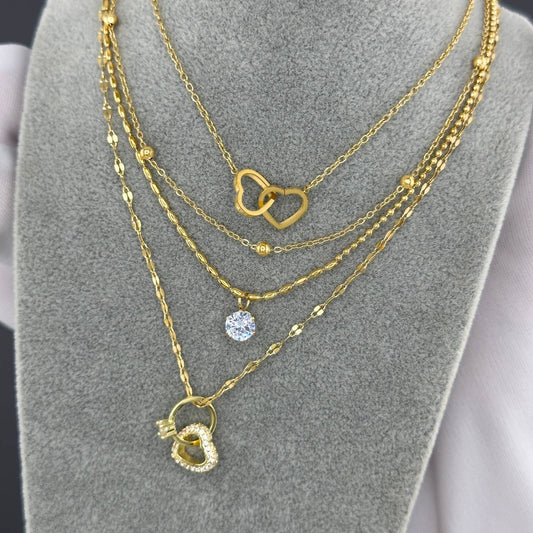 Honor Gold Necklace, 18K Gold Plated Steel