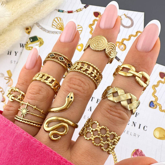 Mella Ring, 18K Gold Plated Steel
