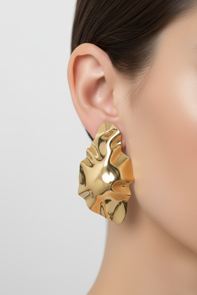 Ohlala Statement 18K Gold-plated Stainless Steel Earrings