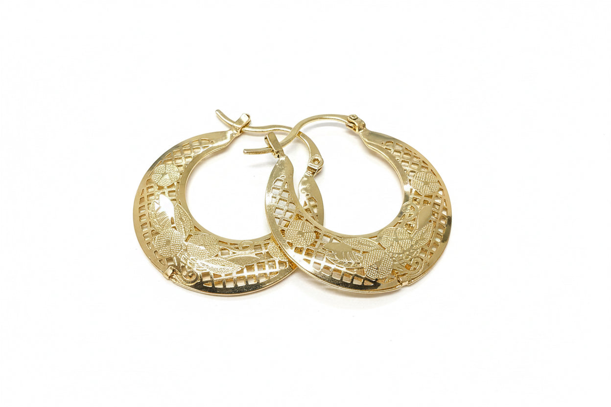 Sels Earrings Gold Plated Round Hoop Jewelry S