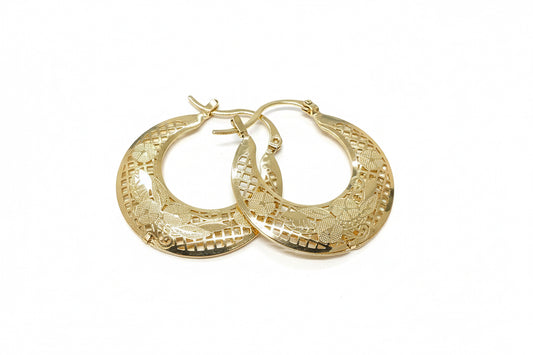Sels Earrings Gold Plated Round Hoop Jewelry S